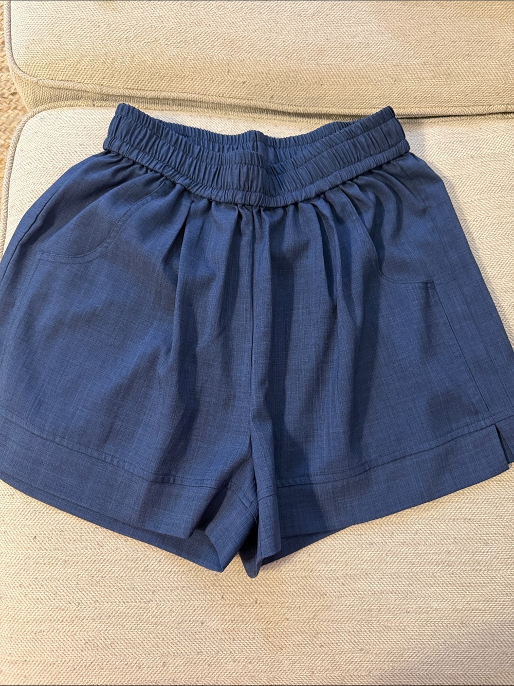 Joy Joy High-Waist Navy Pull-On Shorts with Elastic Waistband